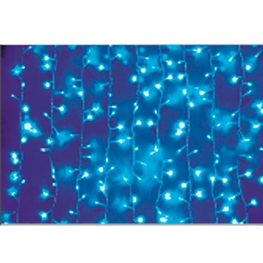 GAEM Электрогирлянда занавеска (400 светодиодов, 8 реж свеч, шнур 1,5 м, синяя), L387 W2 H205 см