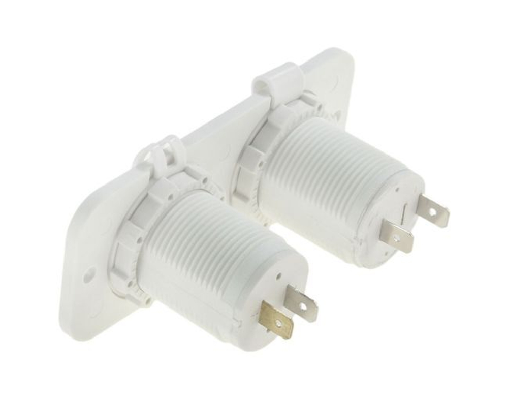 Панель с USB-разъемом 5В 2.1А и прикур. Врез,бел