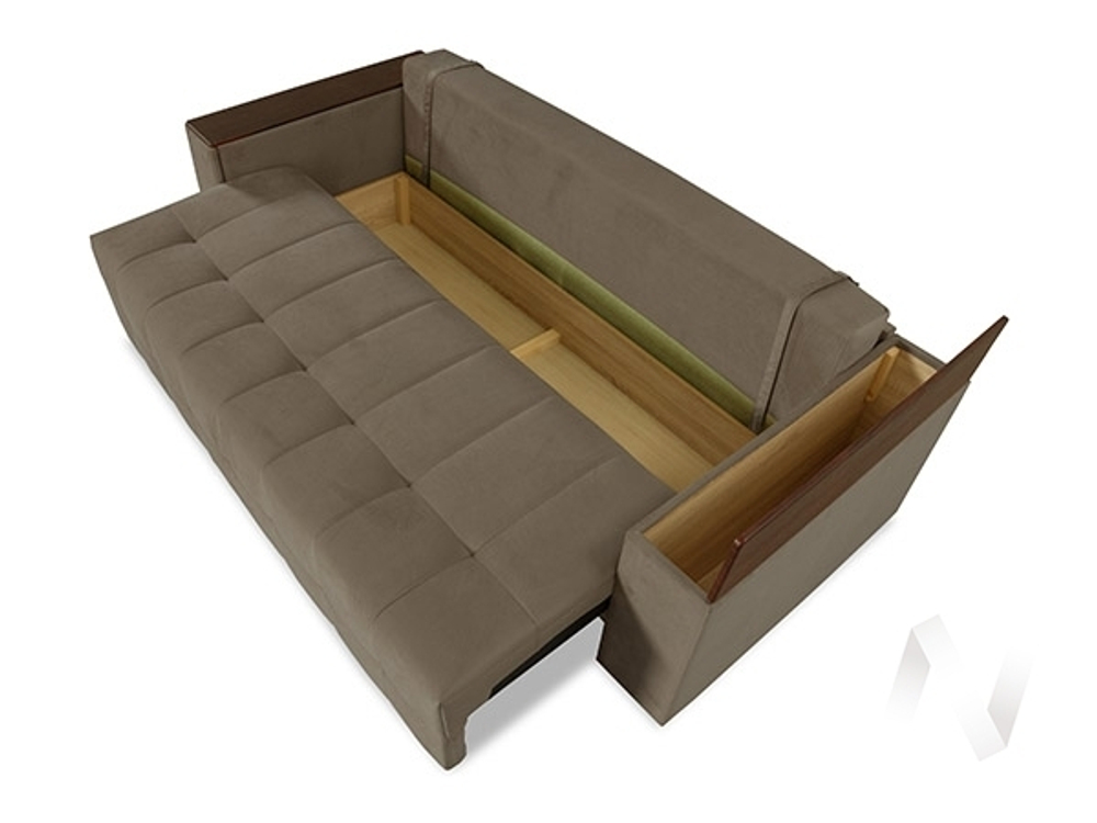 Диван прямой Элегант БД (2022) ДЕКОР ВЕНГЕ/GROUND 06 (песочно-серый)