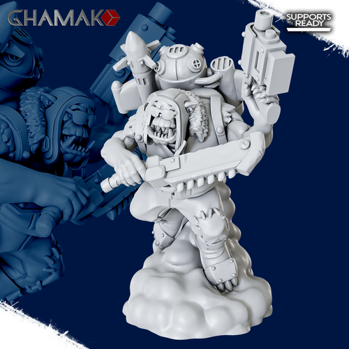 Orks Greenskins Stormboyz Орк-штурмовик №2 миниатюра для dnd, днд, pathfinder, фентези, Настольная игра, НРИ, Варгейм, РПГ