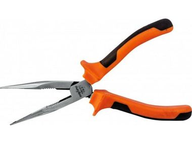 420107 Длинногубцы прямые с двухкомпонентными рукоятками, 180 мм