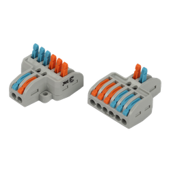 Клемма ЭРА NO-225-407 проходная разветвительная 222-4126 с рычагами 2/6 полюсов 0.08-2.5/4 мм2 (упаковка 15 шт.)