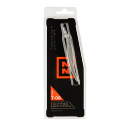 Пинцет Nippon Nippers T-08 для бровей скошенный узкий хват 95мм