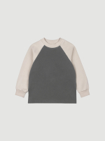 Свитшот прямой Mjölk Steel Grey/Beige, с рукавом реглан