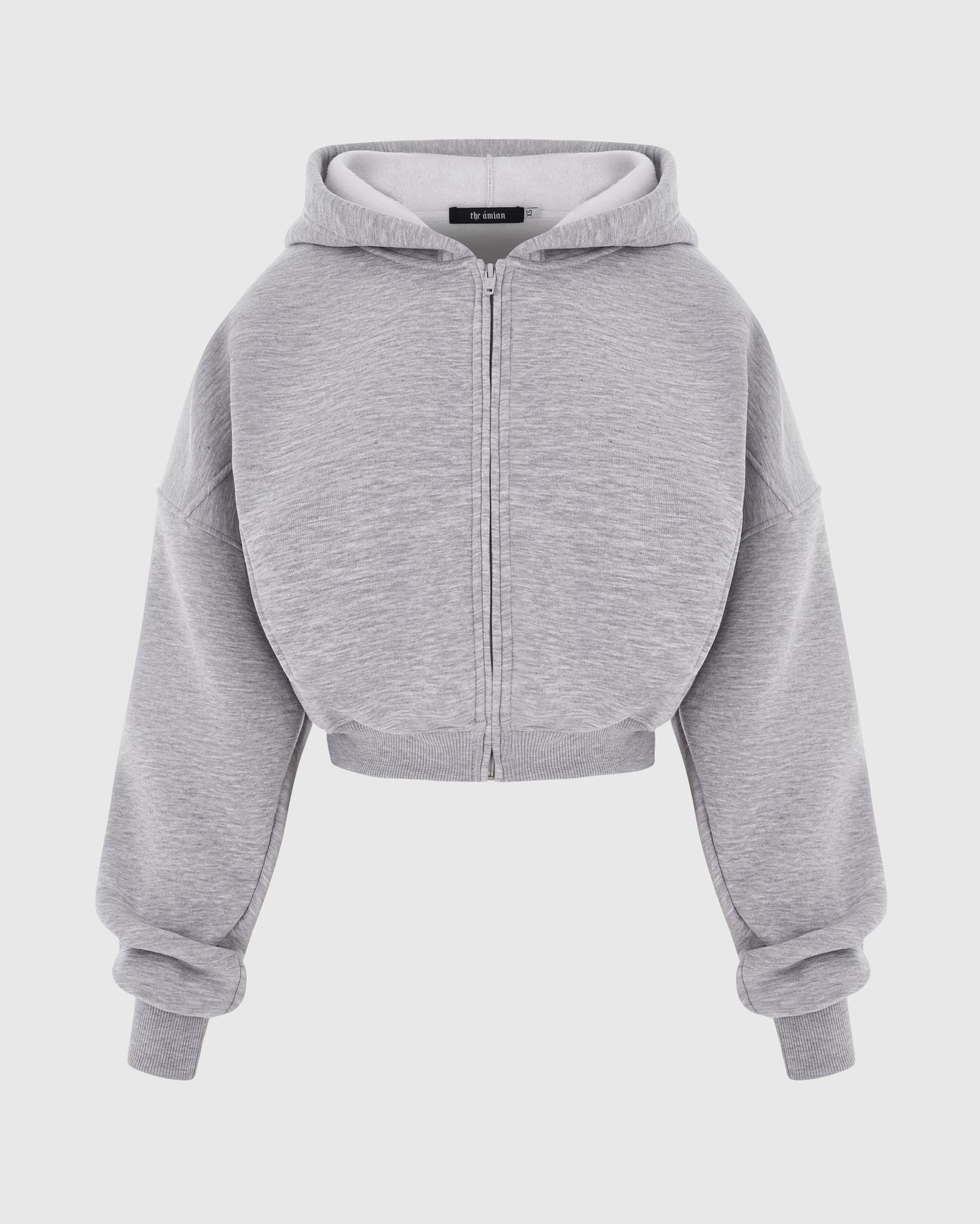 zip худи warm, серый меланж