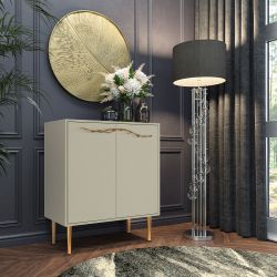 Комод Арт Колор matte Стайл Голд с 2 полками Серый шелк матовый