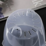 Кашпо для цветов пластиковое 1,9л d-16см «Флюте» со вставкой прозрачное