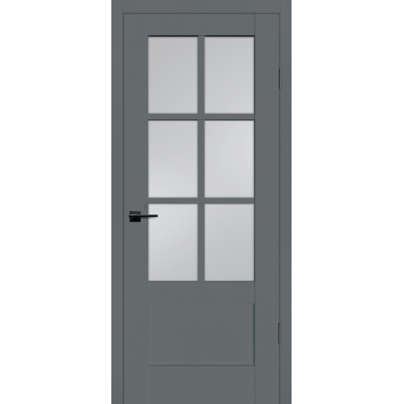 Фото межкомнатной двери экошпон Profilo Porte PSC-43 графит остеклённая