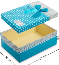 WG-30/3-A Коробка подарочная «Прямоугольник» цв.голубой