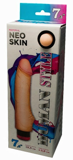 Вибратор-реалистик NeoSkin Human Style с клиторальной стимуляцией (18,5 см) (Цвет: телесный)