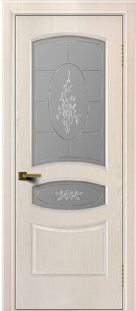 Межкомнатная дверь ЛайнДор Алина ДО 3D Роза 27 Ясень жемчуг