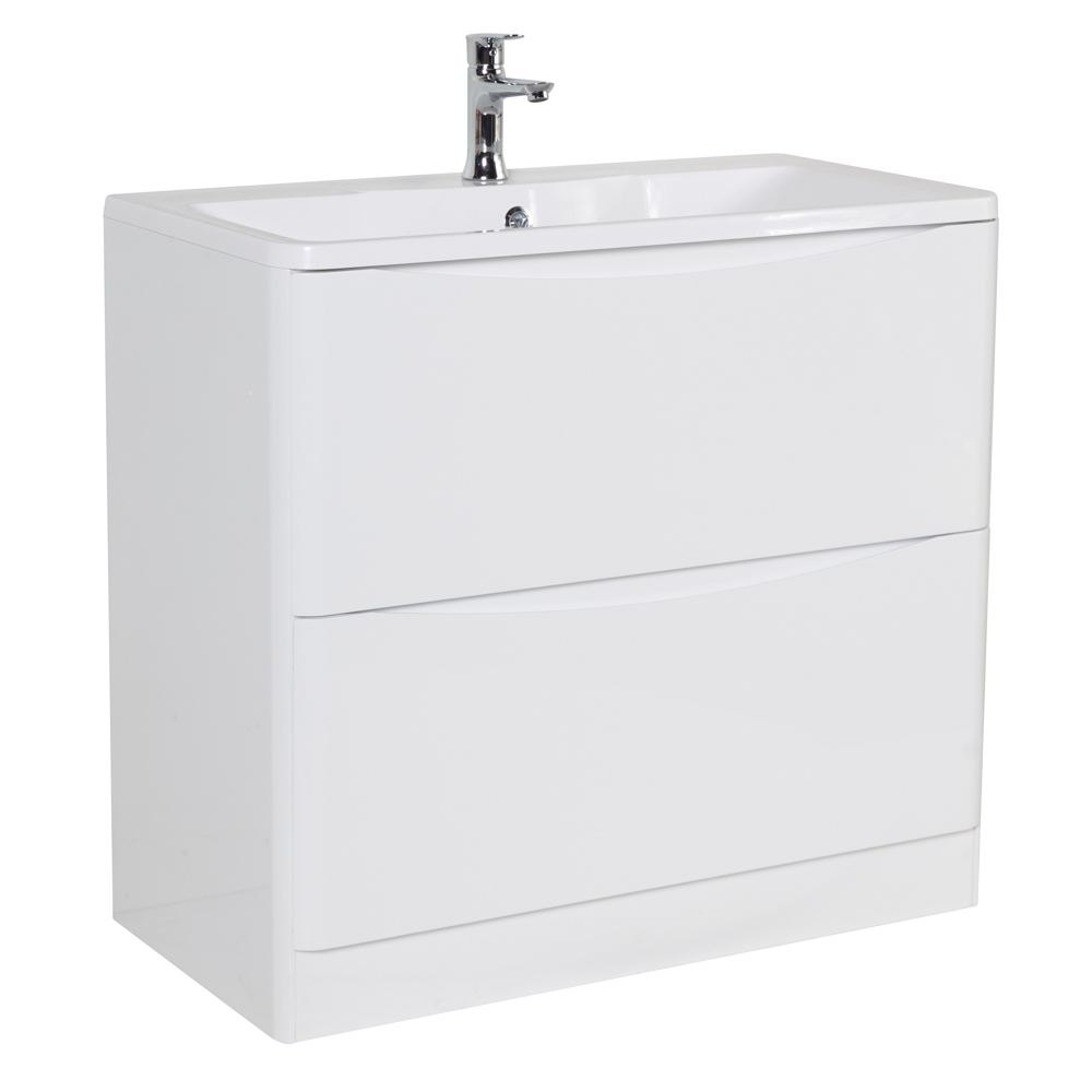 Мебель для ванной комнаты напольная BelBagno ACQUA-800-2C-PIA-BL 80см Bianco Lucido