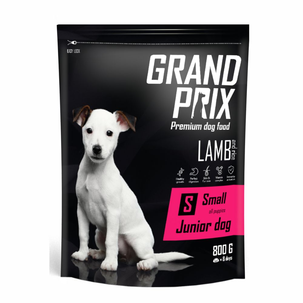 Сухой корм Grand Prix Small Junior для щенков мелких пород с ягненком 800 г