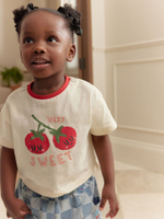 Футболка и джинсы в комплекте для девочки Next AD6-361, Молочный, Голубой