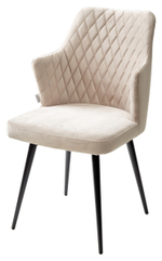 Стул М-City DISAUR Герман (Herman) поворотный на 360 градусов, Латте 25, Велюр, Черный каркас