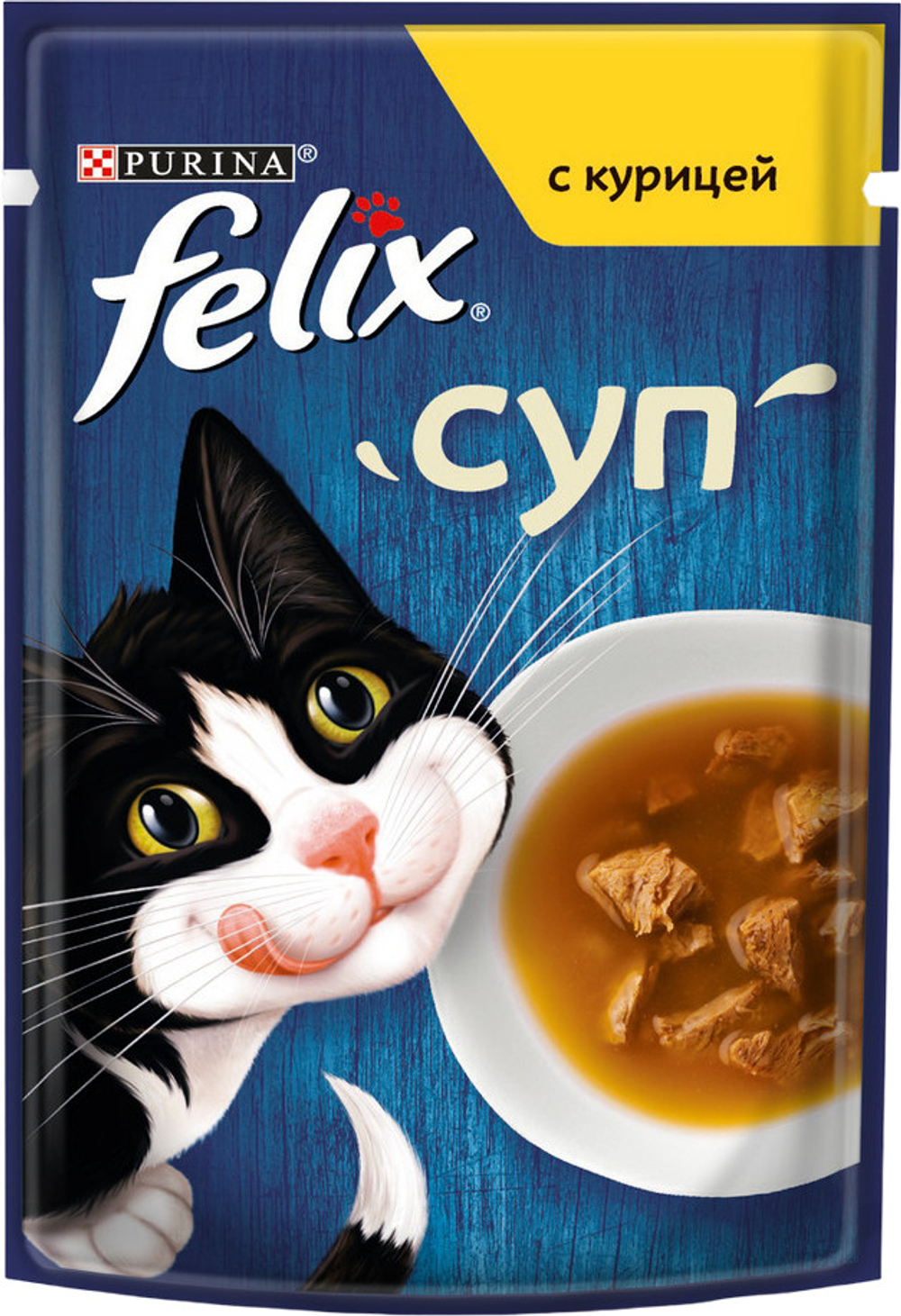 Felix, Корм для кошек, Суп с курицей, 48 гр.