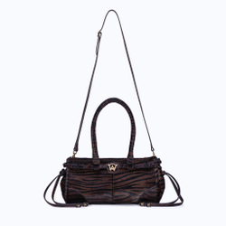 MANC КОЖАНАЯ СУМКА "BABY JANE", ЗЕБРОВЫЙ ПРИНТ