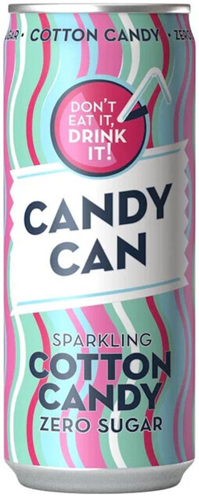 Газированный Напиток Кенди Кан Сладкая Вата / Candy Can Cotton Candy Sparkling Drink 0.33 - банка