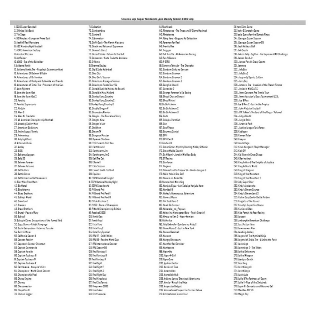 Игровая приставка DENDY Gibrid 2380 игр (8+16bit+Neo+Nintendo)