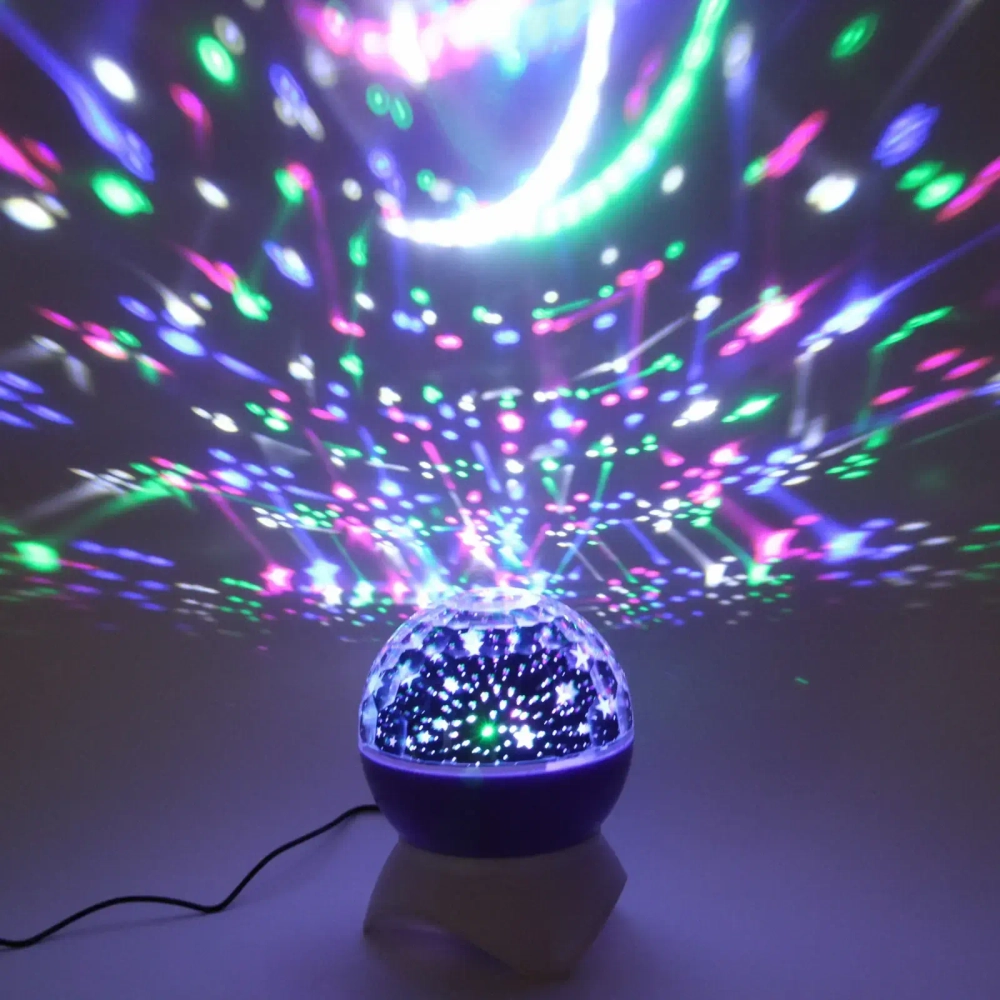 Диско-шар «Double Magic» (в комплекте 2 плафона - диско, звездное небо), Bluetooth, авторежим, USB, в ассортименте (220V)