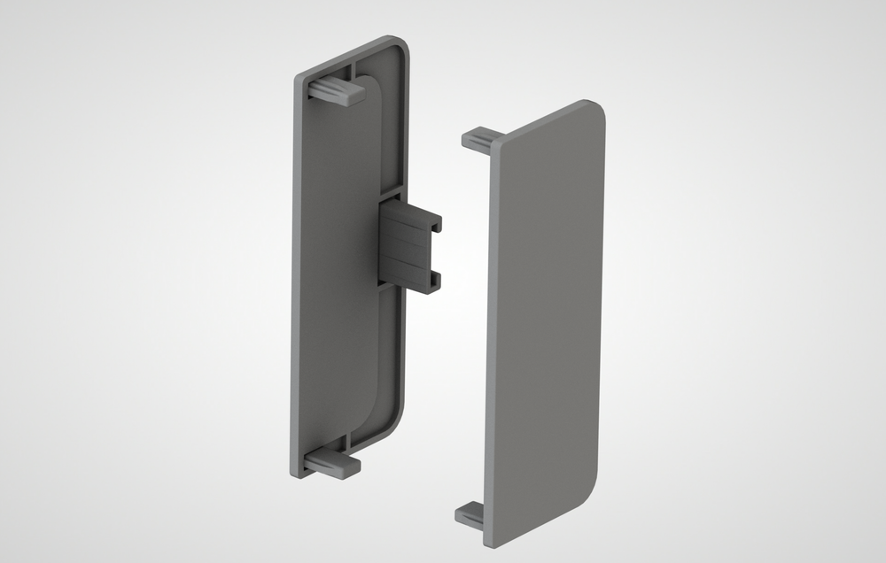 Комплект закрытых заглушек для C профиля (2 шт.) №13