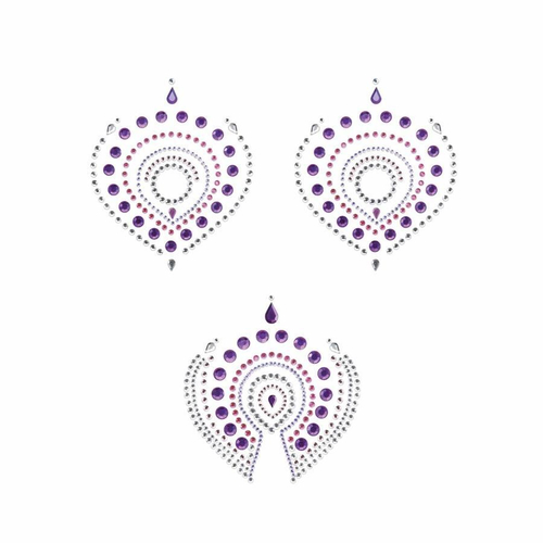 Фиолетово-розовые наклейки на грудь и зону бикини FLAMBOYANT