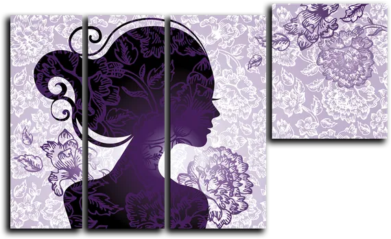 Модульная картина "Силуэт девушки"