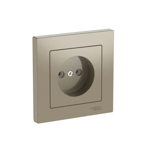 Atlas Design розетка без заземления без шторок, 16А, в сборе, быстрозажим. клем., Шампань