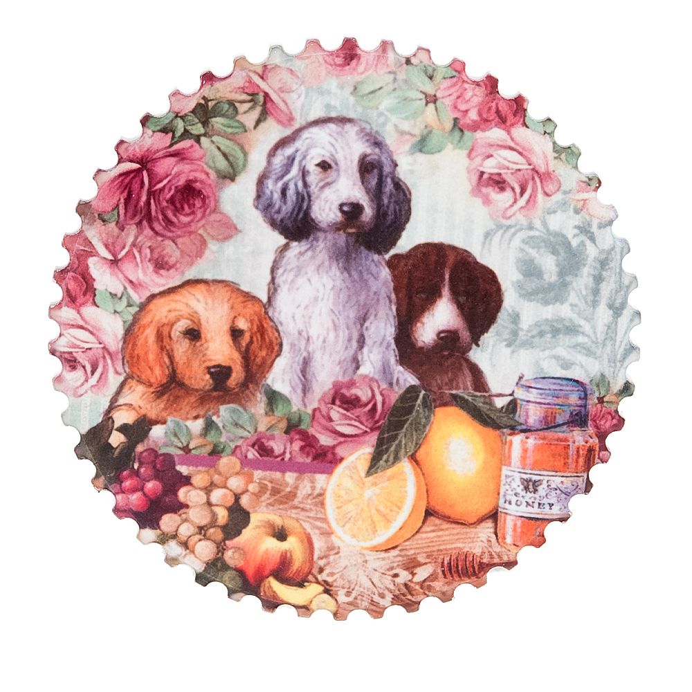 Подставка под кружку c пробкой " " 6,5*6,5*0,5см. (6видов) (min12) (транспортная упаковка)