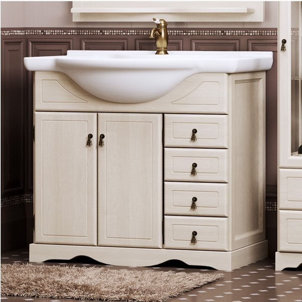 Тумба Клио 80, цвет белый рак. Dreja 85