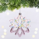 Елочная игрушка «Зимняя снежинка» 10*1*12 см, розовый