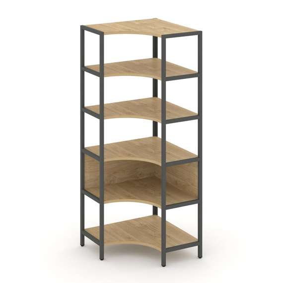 Shelf System Односекционный угловой стеллаж пятиярусный SN.STMU-511 Тиквуд Светлый/Металл Антрацит 8