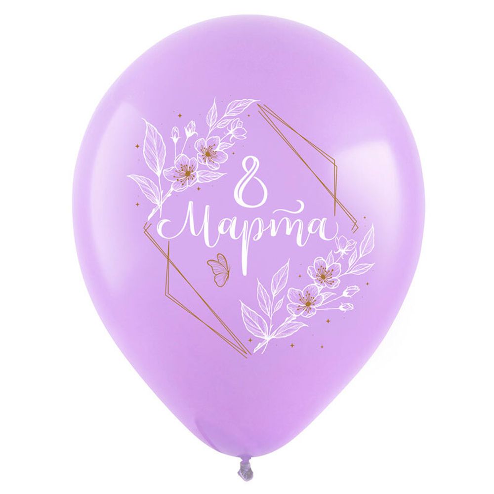 Шар (12''/30 см) 8 марта Нежность, Ассорти Пастель 2 ст. 2 цв.  50 шт.