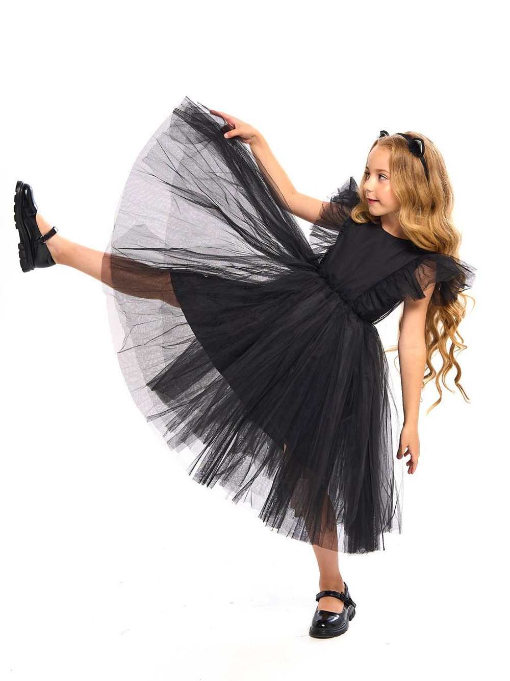 Платье на Хэллоуин в садик Wednesday Addams пышное
