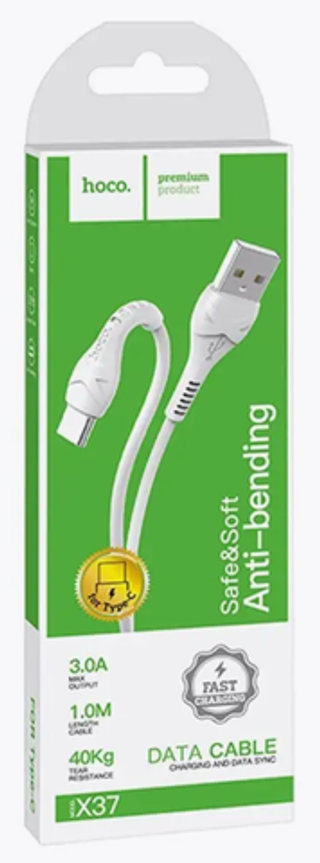 Шнур USB - Type-C  3,0Ам/1,0м белый HOCO X37 (48547)
