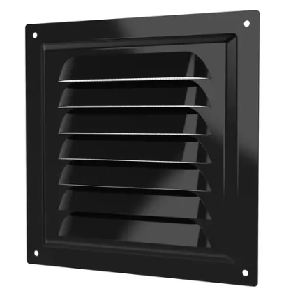 Решетка 150*150 1515МЭ Black вентиляционная с покрытием п.эмалью с сеткой ERA Сталь