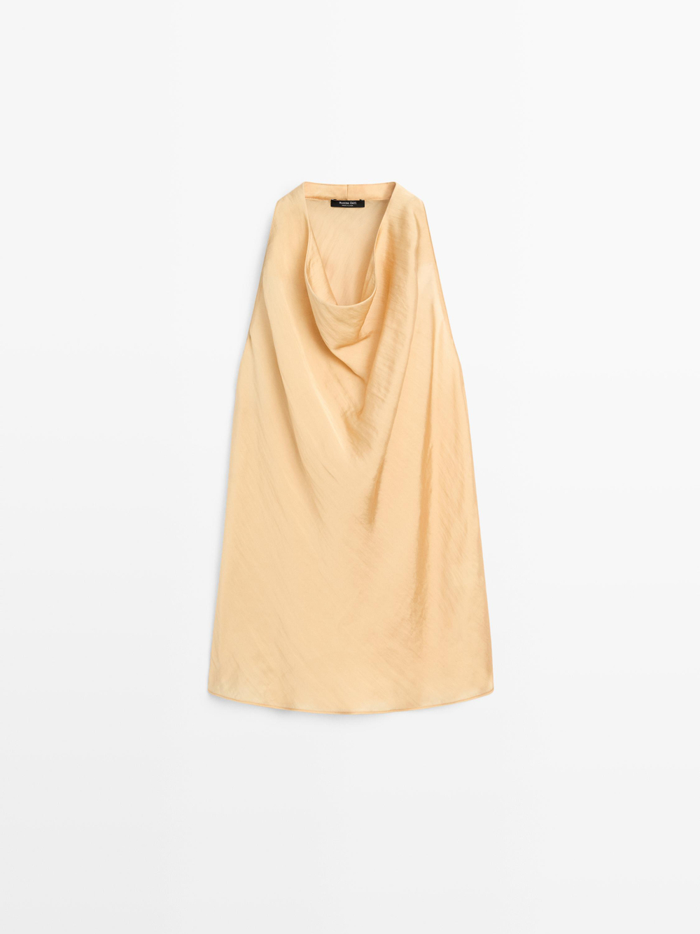 Massimo Dutti Топ с драпированным вырезом, ванильный