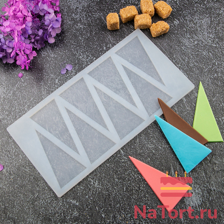 Силиконовый мат для отливки шоколада «Треугольники»