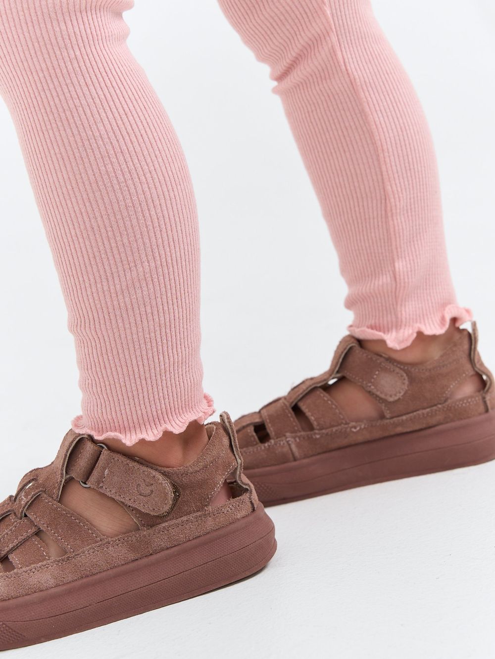 Лосины с волнистым краем "Чайная роза" с начесом