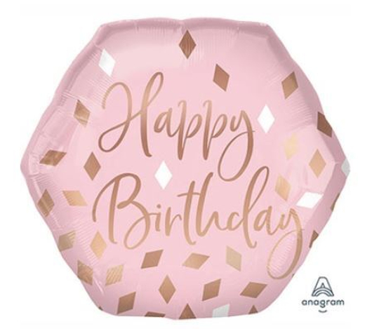 А Фигура 28" Happy Birthday розовый