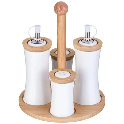 Набор для специй lefard native 4 пр. на дерев. подставке