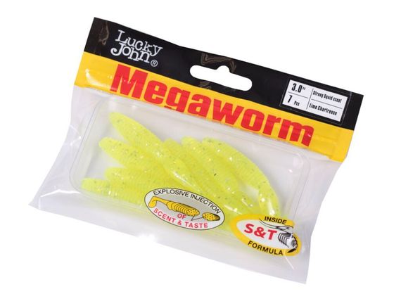 Виброхвосты съедобные LJ Pro Series MegaWorm 3,0in (7,6 см), цв. 071, 7 шт.