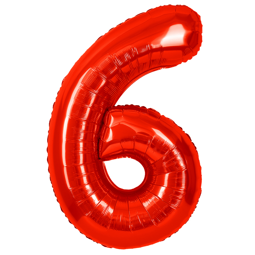 Цифра 6 красный 40” г80