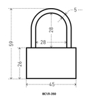 Замок навесной Аллюр ВС1Л-350 (BL-350) латунь