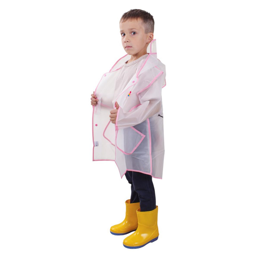 Дождевик с капюшоном, розовый, размер S D-4879