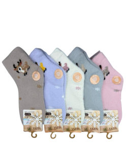 Детские носки "пушистые" из шерсти - набор 30 пар