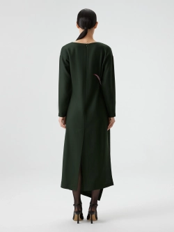 Платье с драпировкой и вышивкой OLA OLA