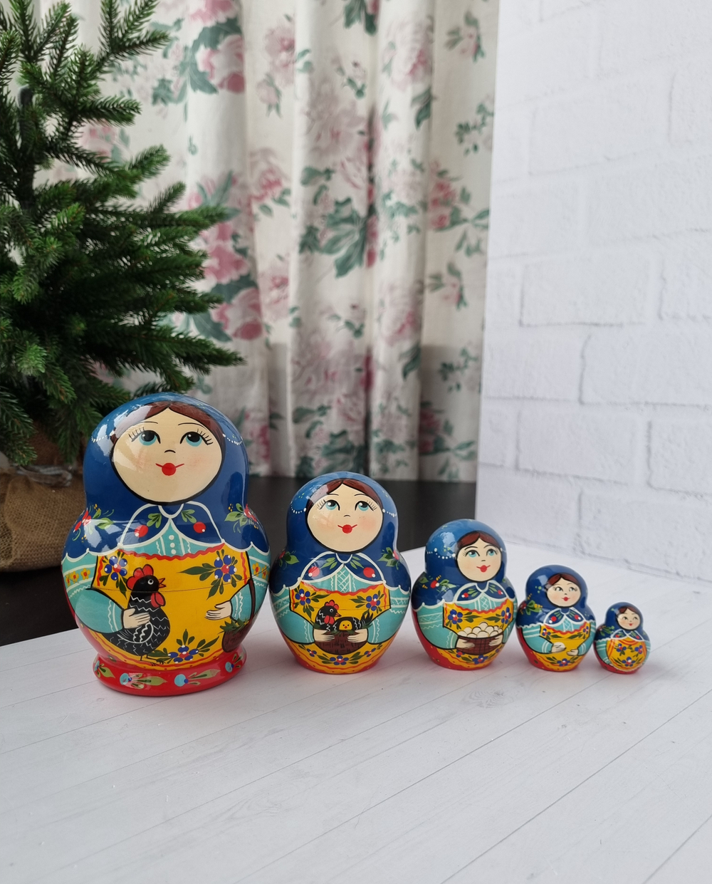 Матрёшка "С курочкой" традиция 5м 15см пузатая
