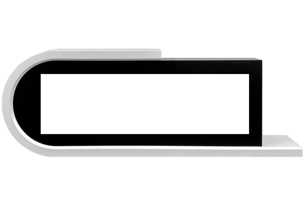 Каминокомплект Basel 60 L - Белый с черным с очагом Vision 60 LOG LED