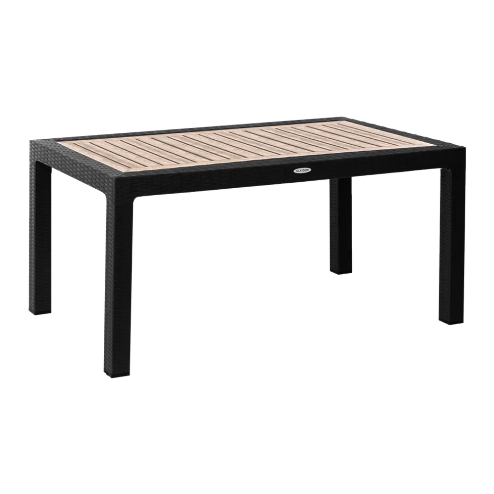 Стол пластиковый Элластик-Пласт RATTAN 160x95см прямоугольный (антрацит)